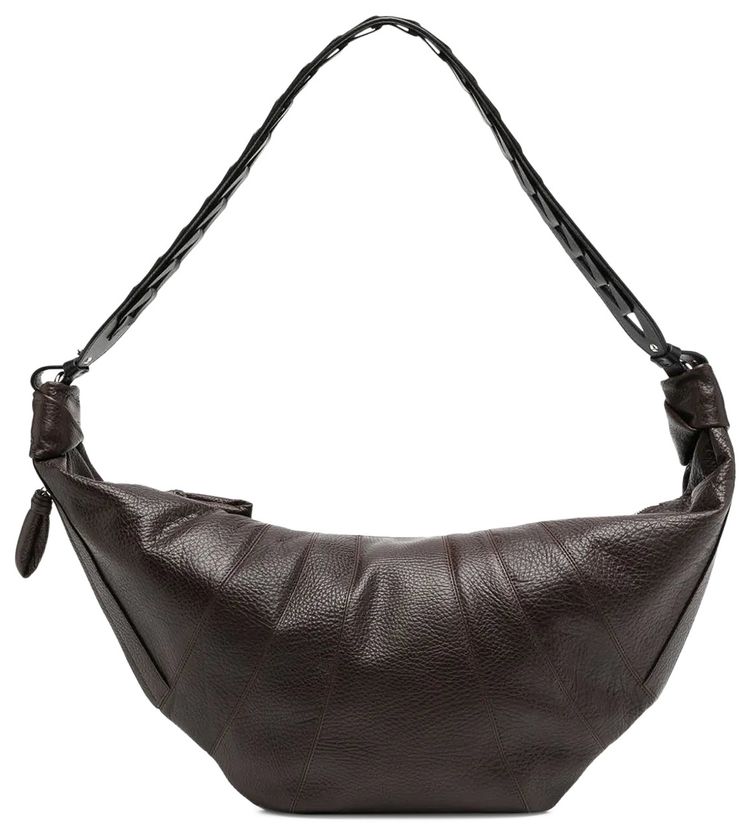 Lemaire Chevron Large Croissant Bag Dark Brown