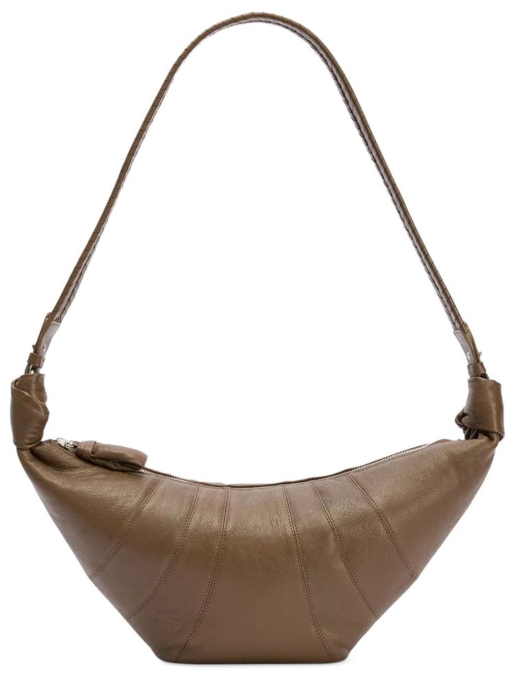 Lemaire Laced Medium Croissant Bag Khaki Brown