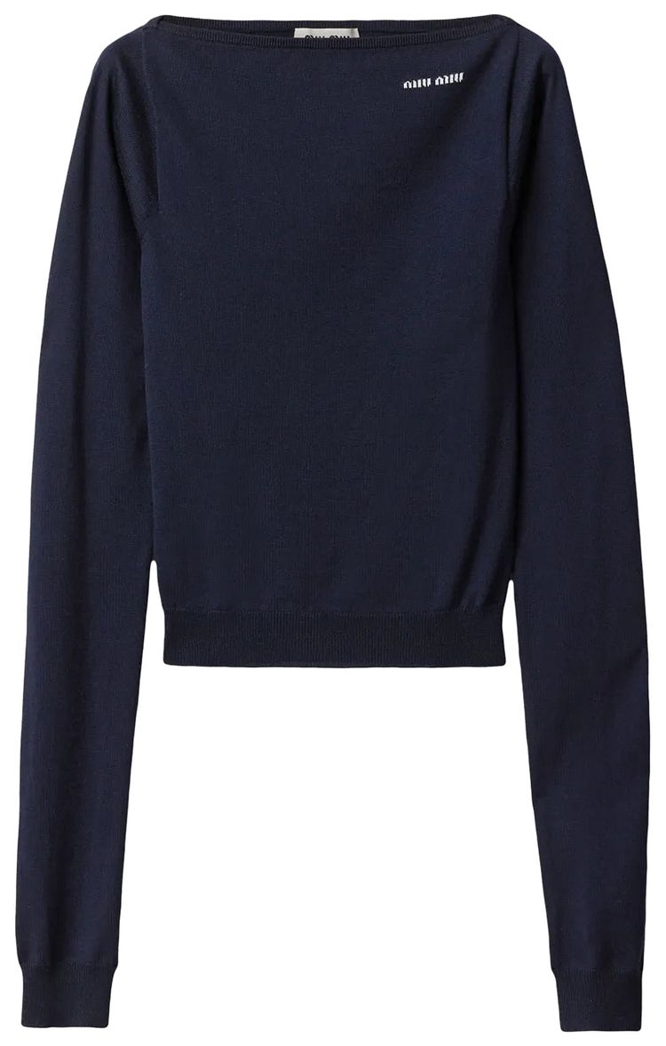 Miu Miu Boatneck Sweater Navy