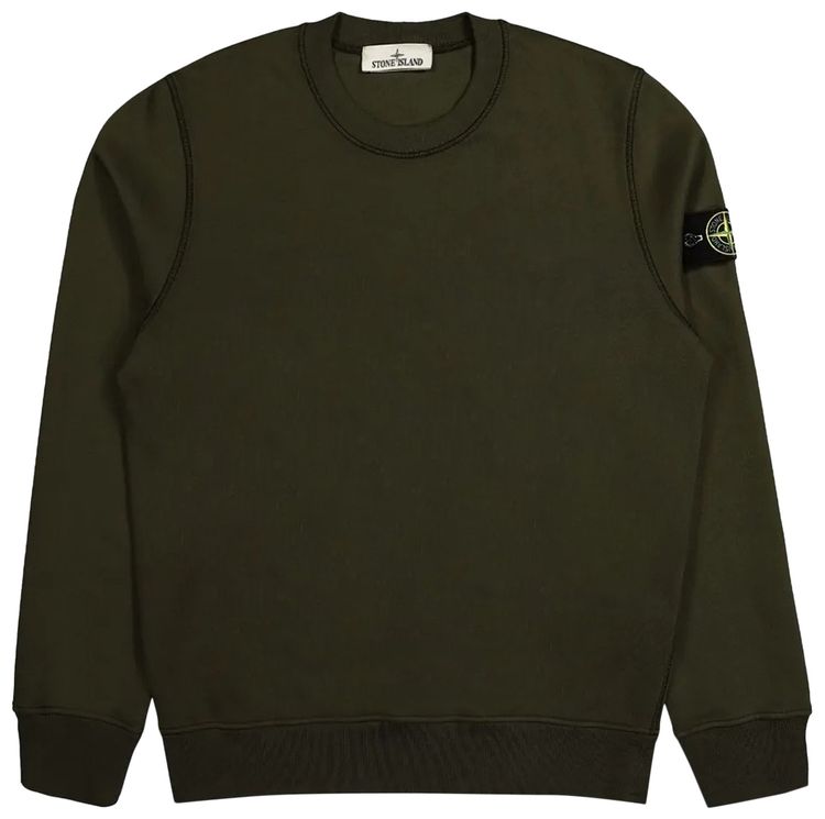 Stone Island Compass Patch Crewneck Sweatshirt Military Green
