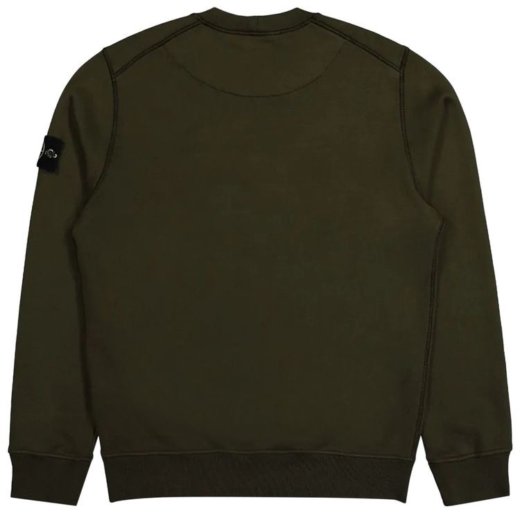 Stone Island Compass Patch Crewneck Sweatshirt Military Green