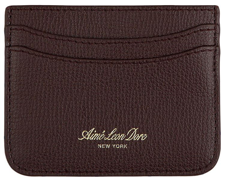 Aime Leon Dore Full Grain Leather Cardholder Oxblood