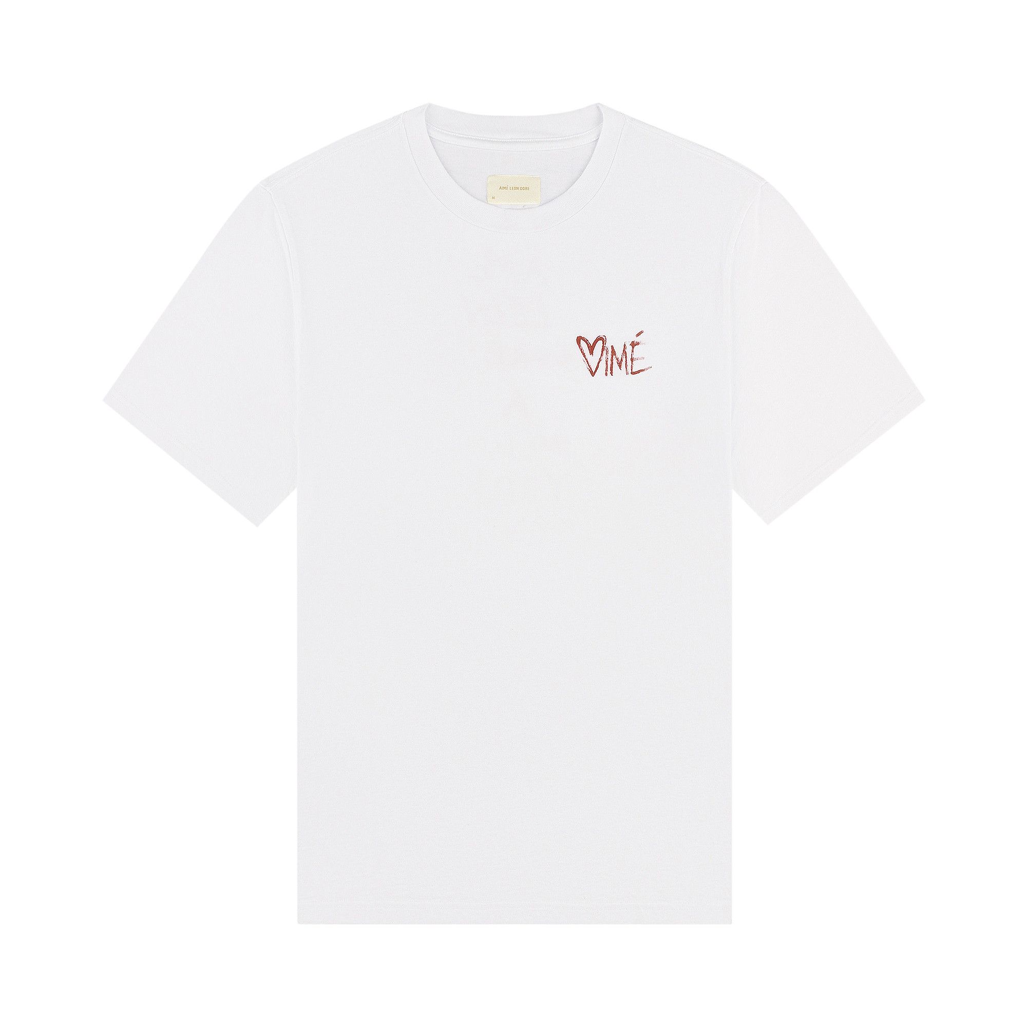 Buy Aimé Leon Dore Aimé Handwritten Tee 'Bright White' - SS25CT046