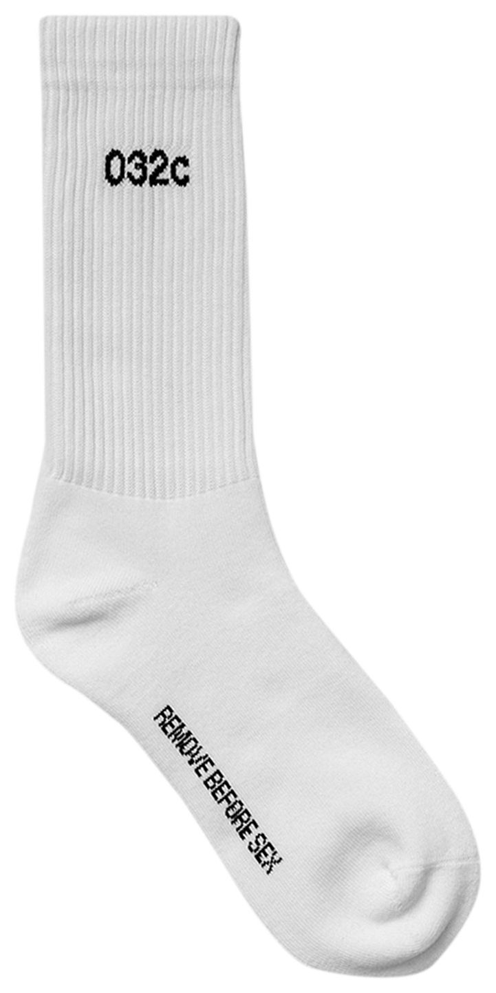 032C Remove Before Sex Crew Socks WhiteBlack