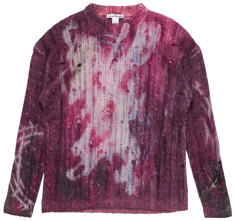 Acne Studios Printed Knit Jumper Dark Purple