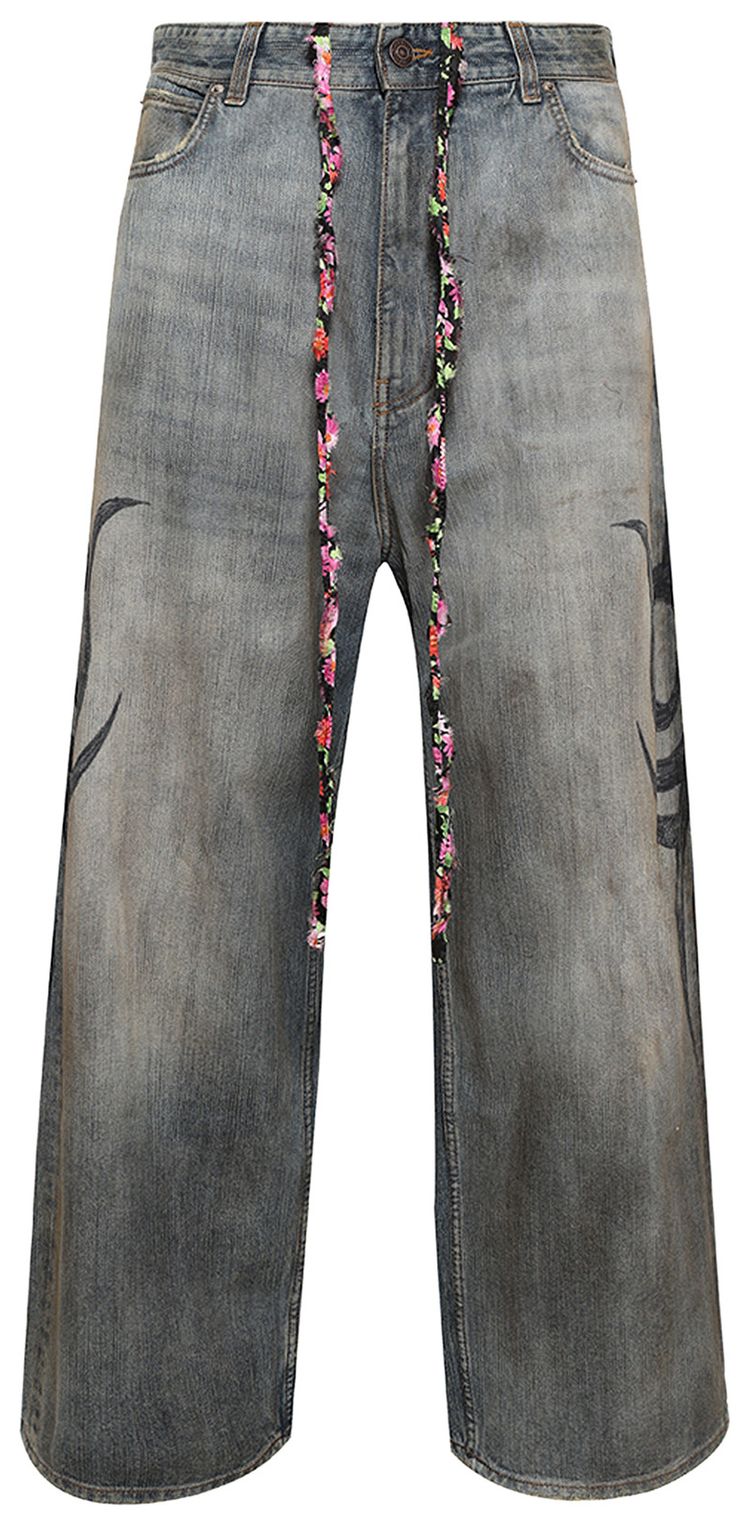 Balenciaga Y2K Stretched Knee Baggy Jeans Stained