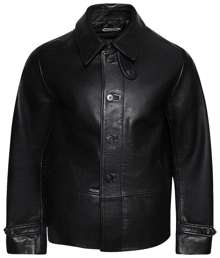 Bode Cropped Continental Coat Black