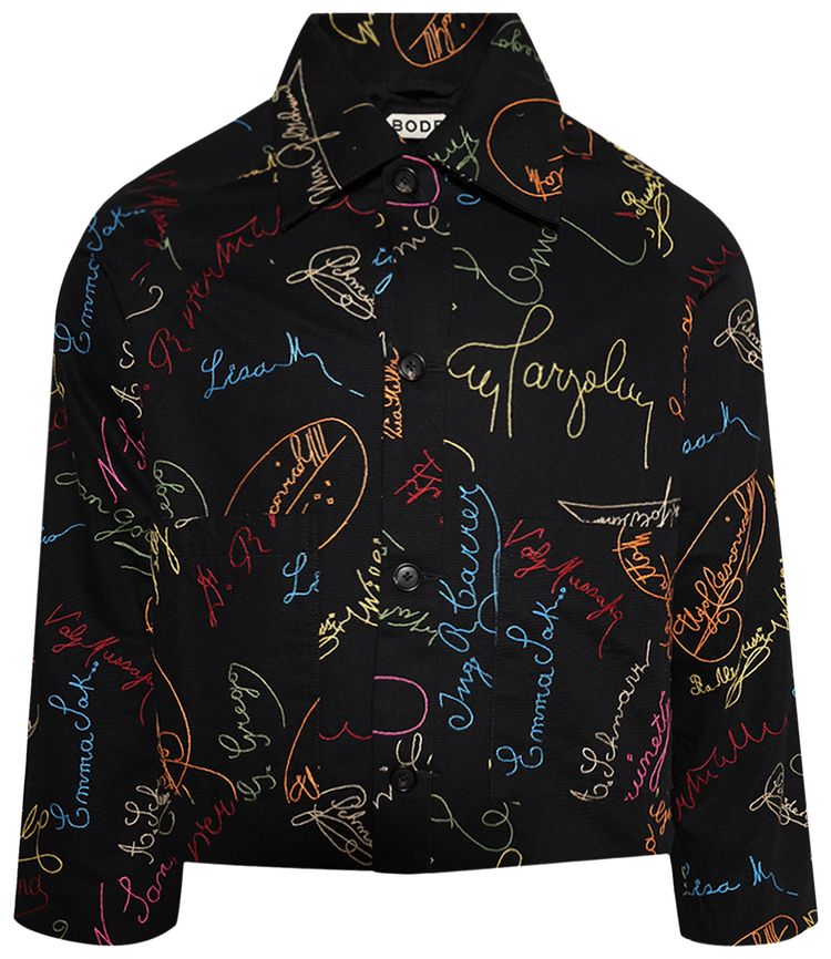 Bode Signature Scrawl Jacket BlackMulticolor