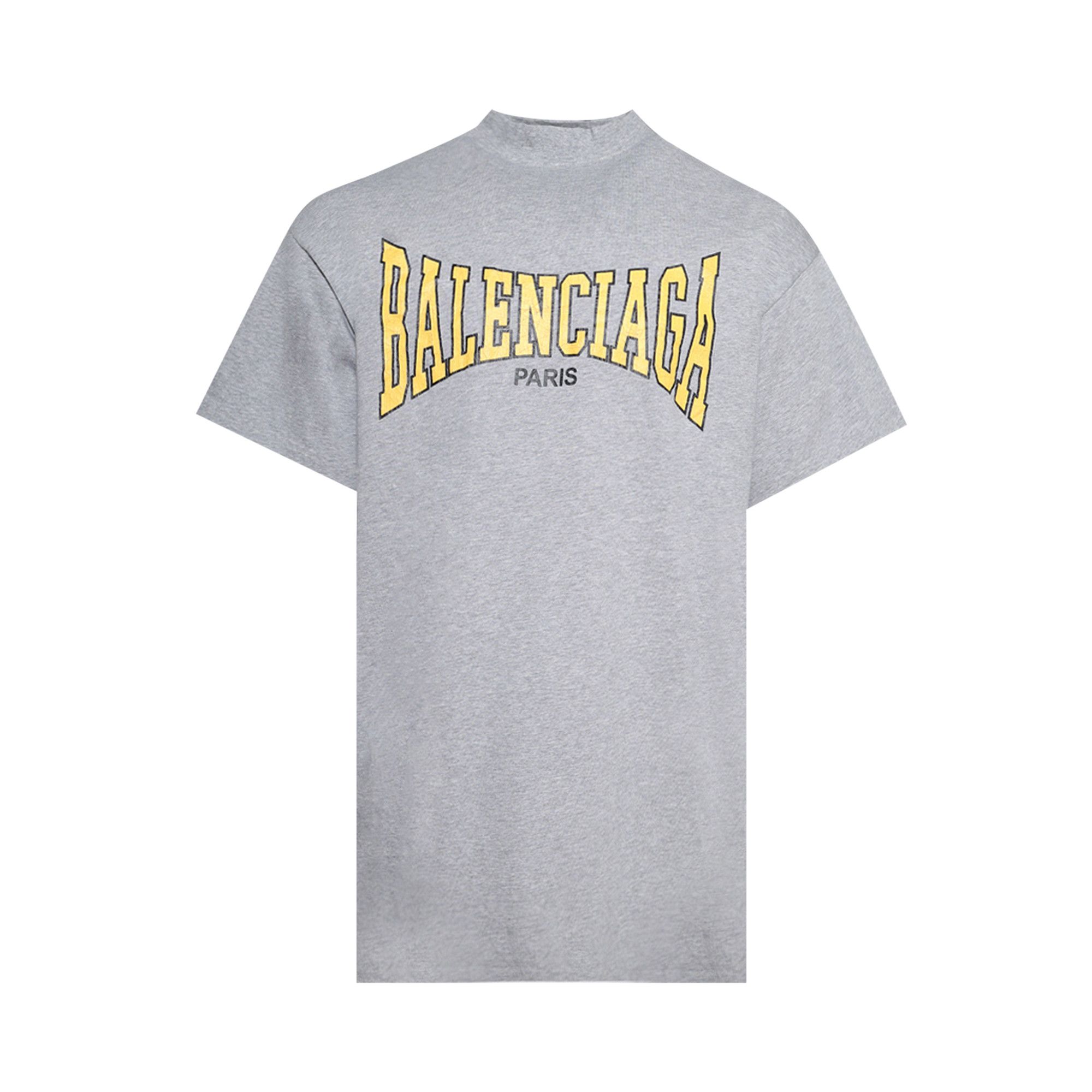 Buy Balenciaga Oversized T-Shirt 'Heather Grey/Yellow' - 787349