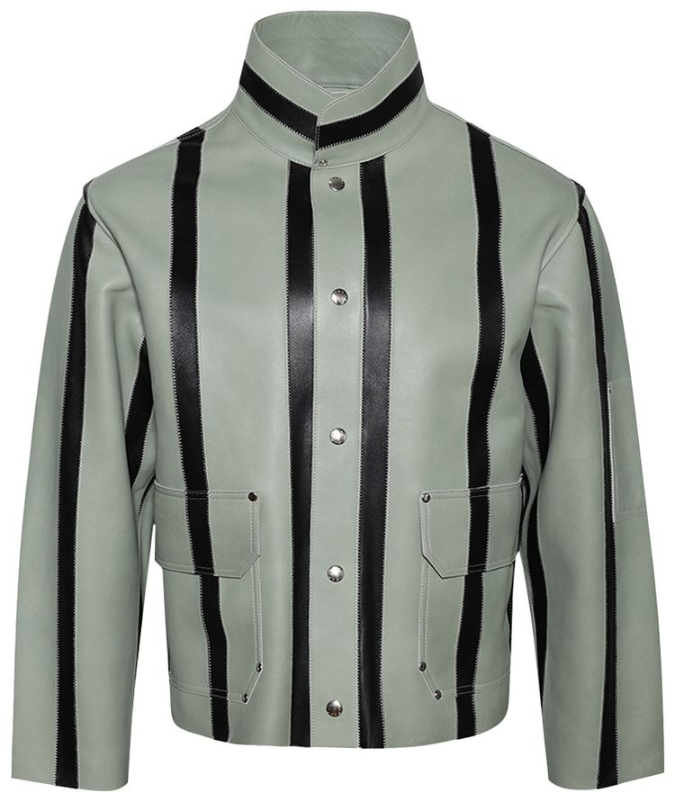 Bode Seafoam Stripe Welding Jacket Seafoam Black
