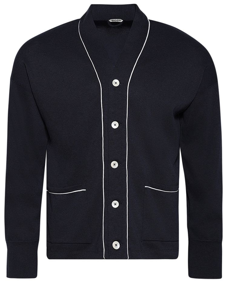 Bode Uniform Cardigan Navy