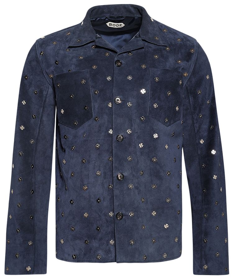 Bode Clover Work Shirt Dark Navy