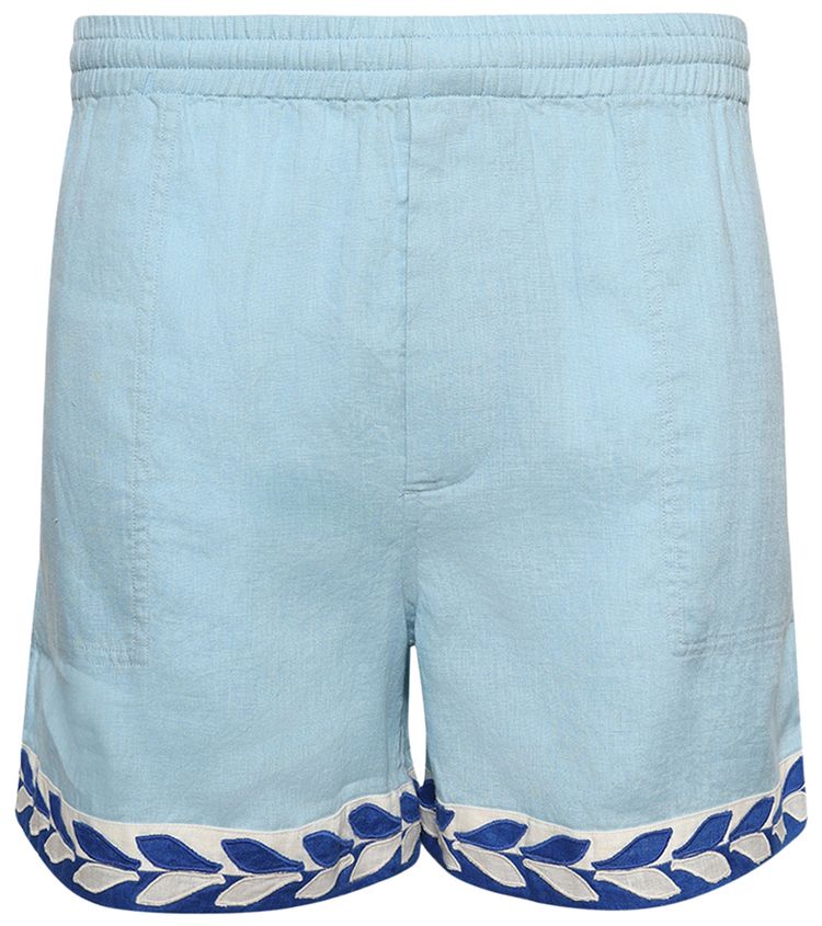 Bode Seedling Stripe Shorts WhiteBlue