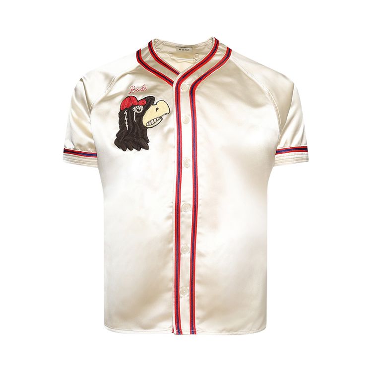 Bode Redtail Baseball Shirt CreamMulticolor