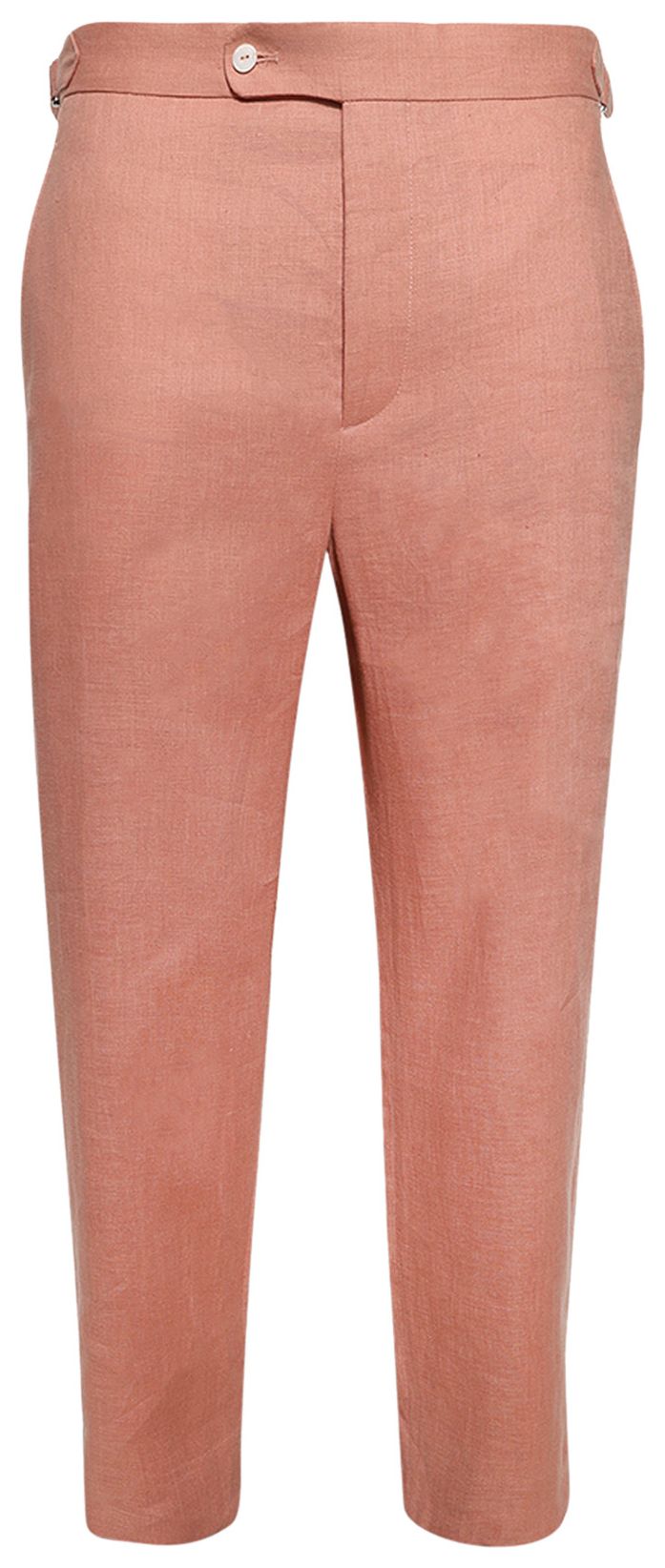 Bode Lightweight Linen Side Buckle Trousers Pink