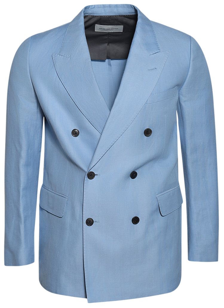 Dries Van Noten Double Breasted Blazer Light Blue