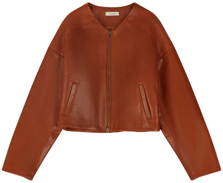 Entire Studios Arced Leather Jacket Copper