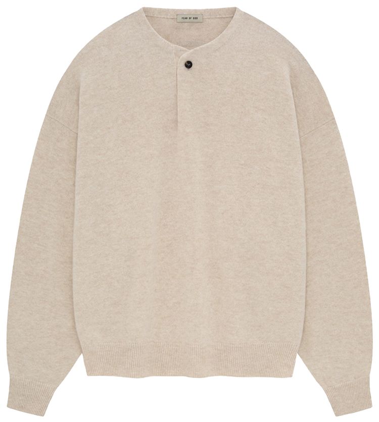 Fear of God Fine Knit Henley Heather Beige