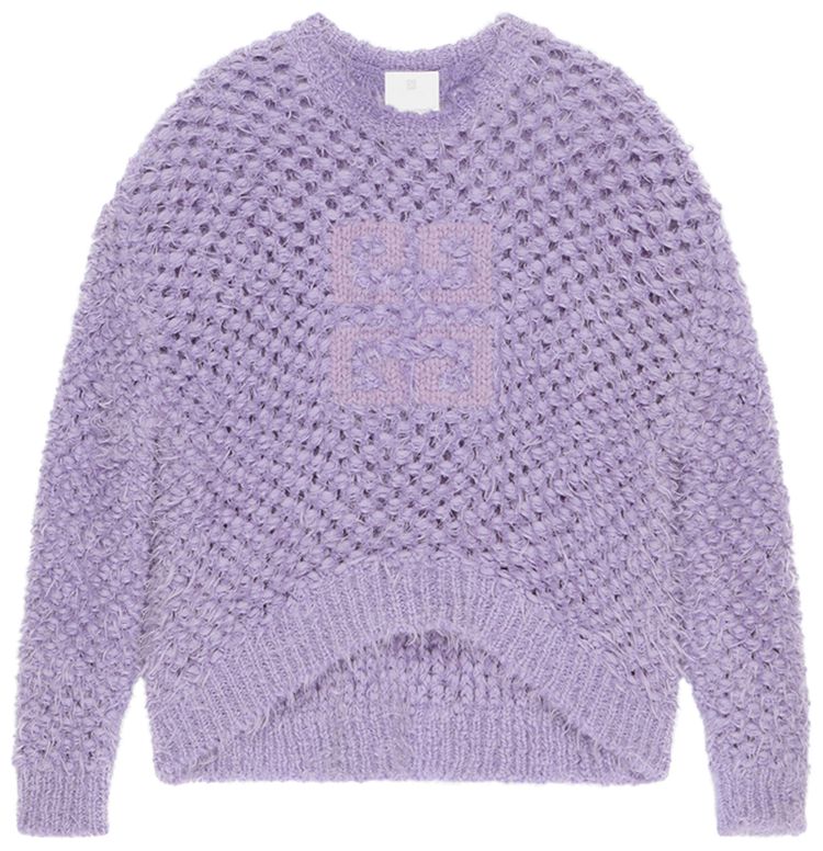 Givenchy Low Shoulders Crewneck Sweater Lavender