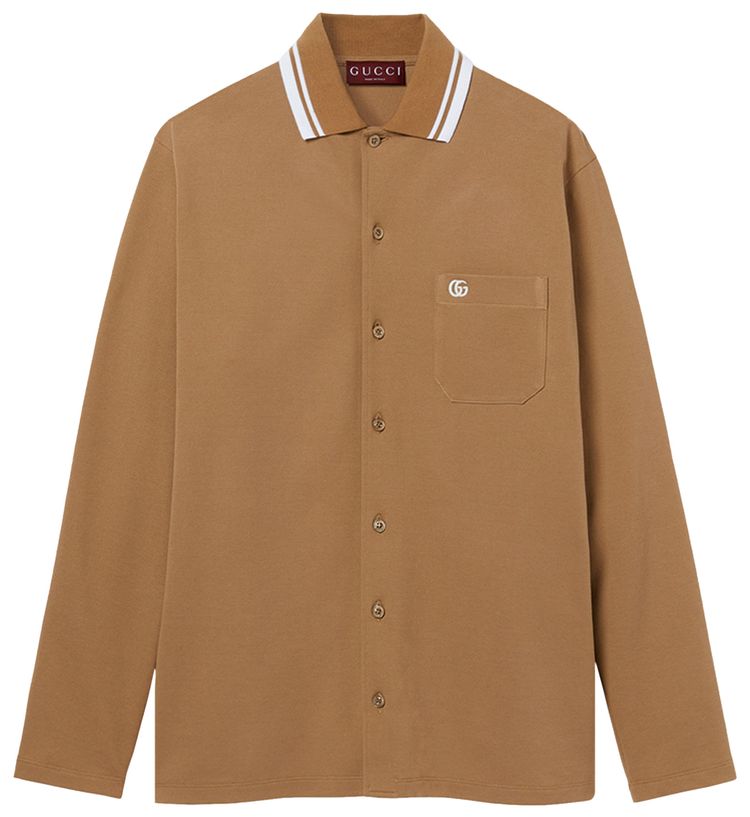 Gucci Long Sleeve Polo Teak