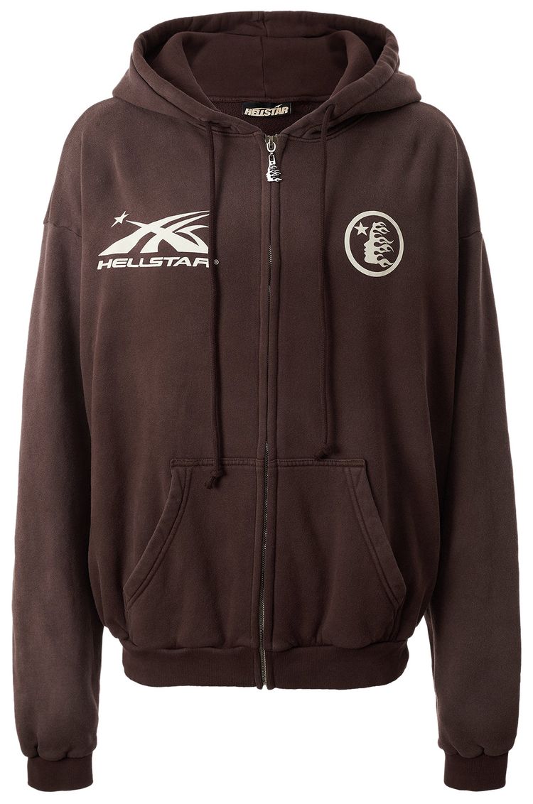 Hellstar Hs Logo Zip Up Brown