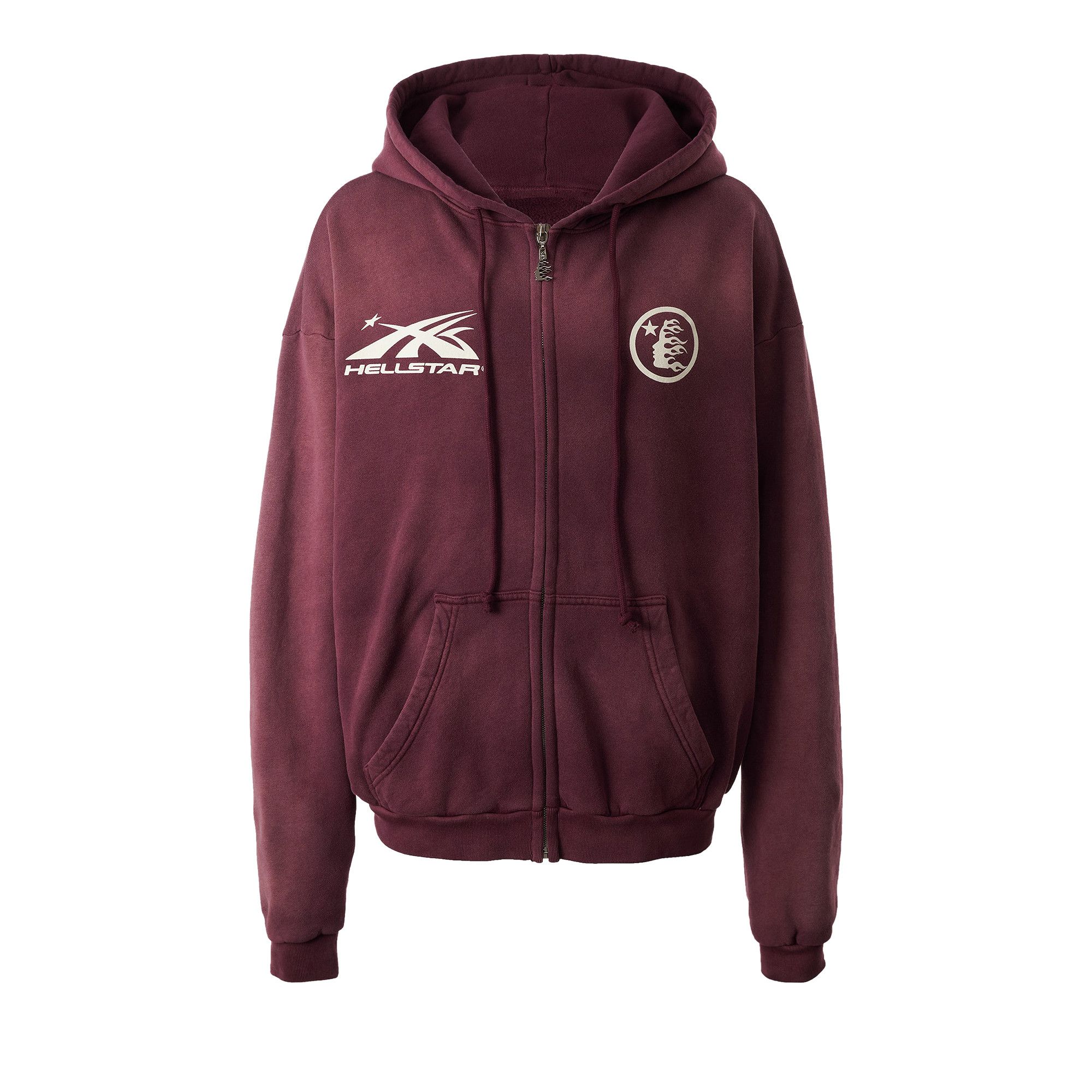 Buy Hellstar Hs Logo Zip-Up 'Burgundy' - HSCC01HO01 BUR | GOAT