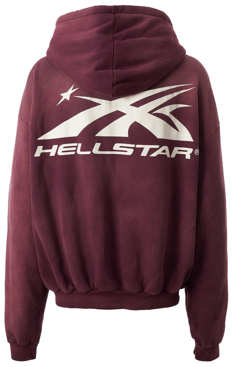 Hellstar Hs Logo Zip Up Burgundy