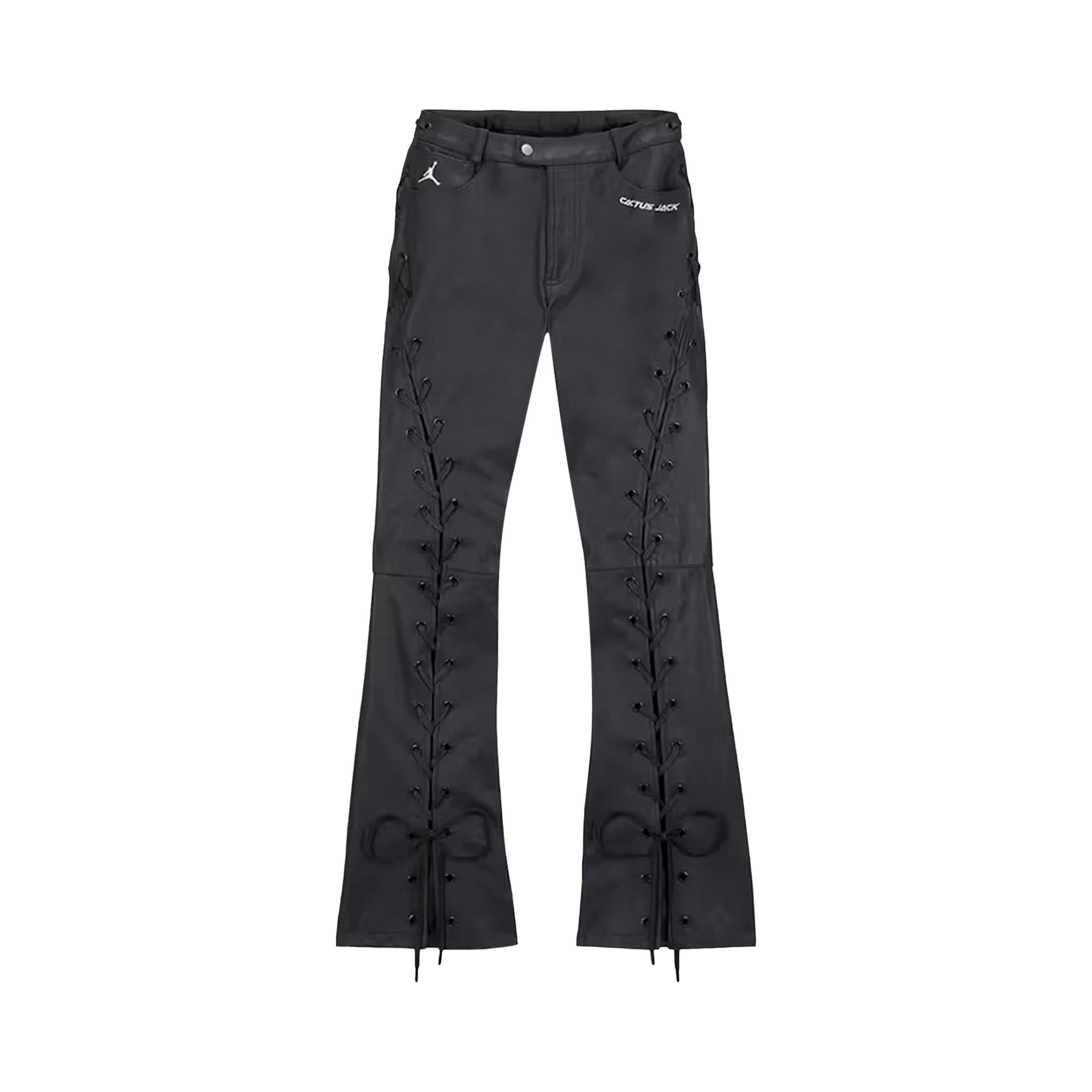 関税送料込♪Travis Scott x Jordan/Women's Leather Pants Nike Jordan Brown & Black Travis Scott Edition Leather Pants