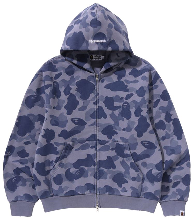 BAPE 1st Camo Heavy Wash Cropped Fit Zip Hoodie Charcoal