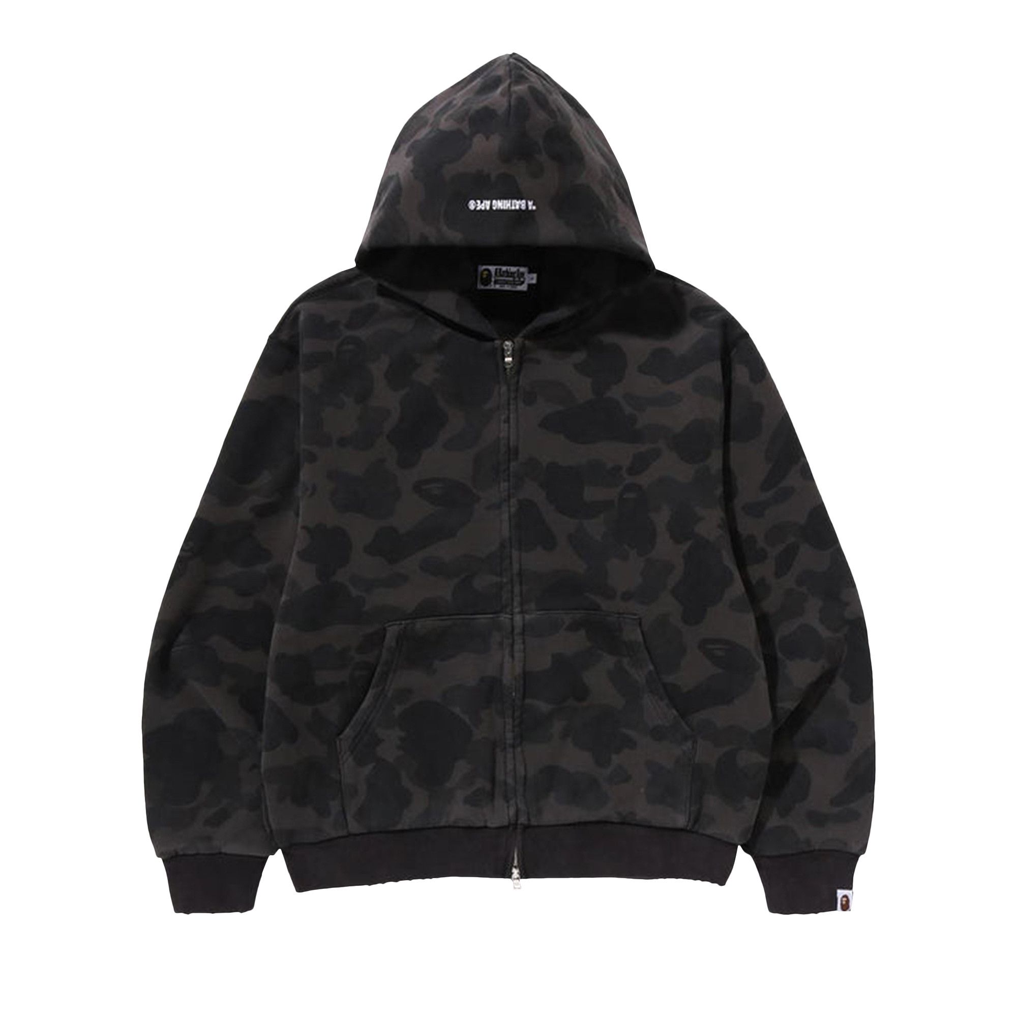 Buy BAPE 1st Camo Heavy Wash Cropped Fit Zip Hoodie Black 1L30 115 1596062 01 