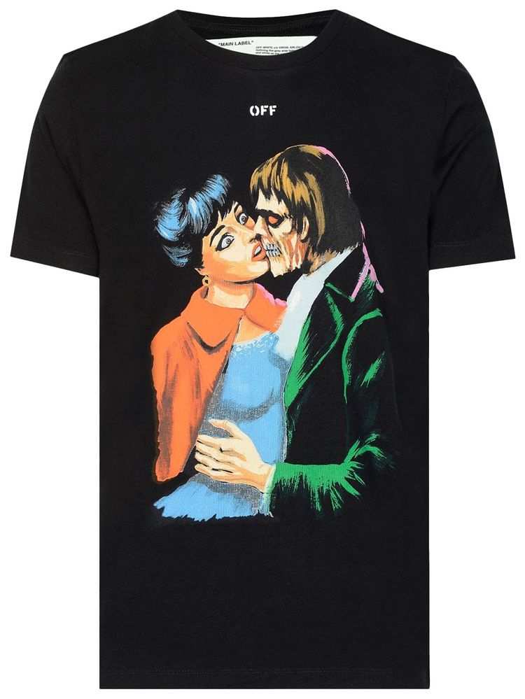 Off White Kiss Print Crewneck T Shirt Black