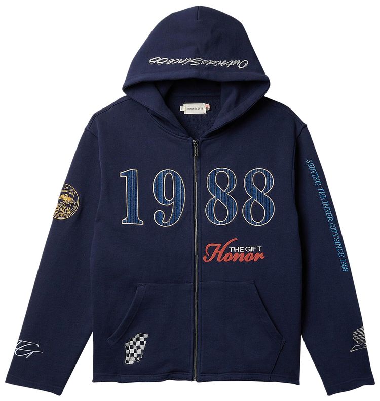 Honor The Gift 1988 Full Zip Hoodie Navy