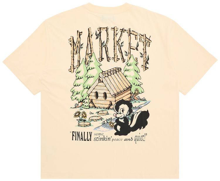 Market Smiley Quiet Cabin T Shirt Butter Cream