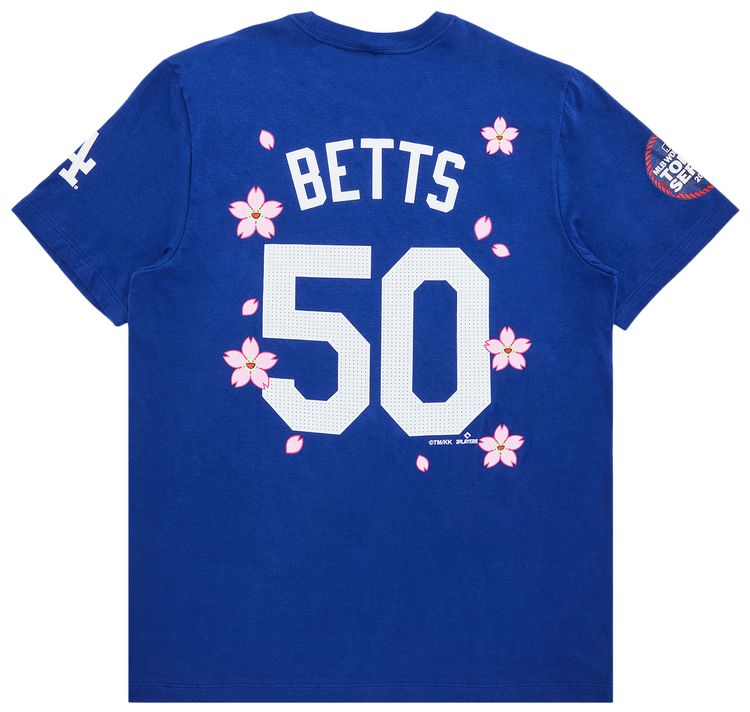 Nike x Takashi Murakami x MLB World Tour Tokyo Series 2025 Betts Dodgers Short Sleeve Tee Blue