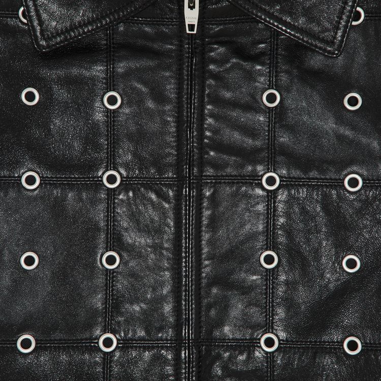 Pre Owned CELINE Leather Eyelet Cut Out Jacket Black From the Closet of Pusha T