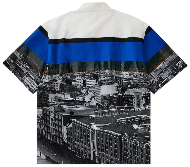Pre Owned Dries Van Noten Cassidye Button Down Short Sleeve Shirt Blue From the Closet of Pusha T