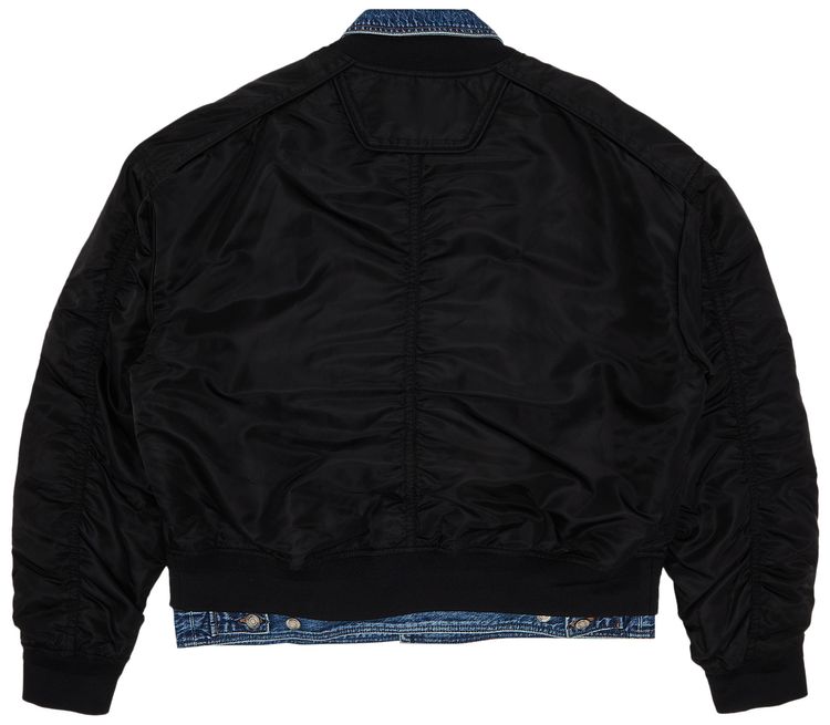 Pre Owned JUUNJ Padded Denim Trucker Bomber Black From the Closet of Pusha T