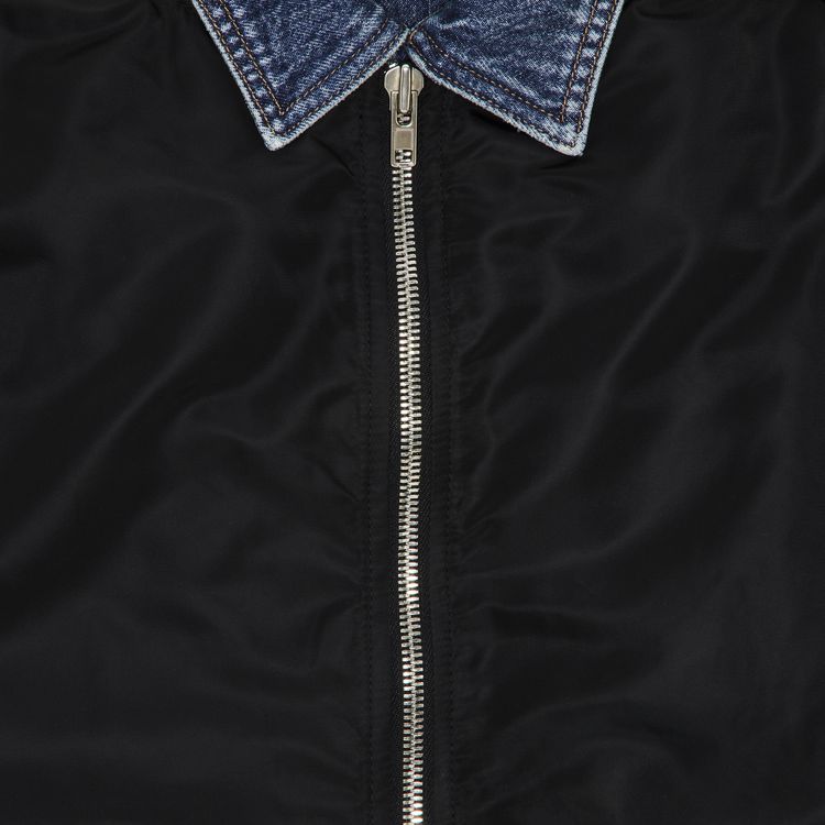 Pre Owned JUUNJ Padded Denim Trucker Bomber Black From the Closet of Pusha T