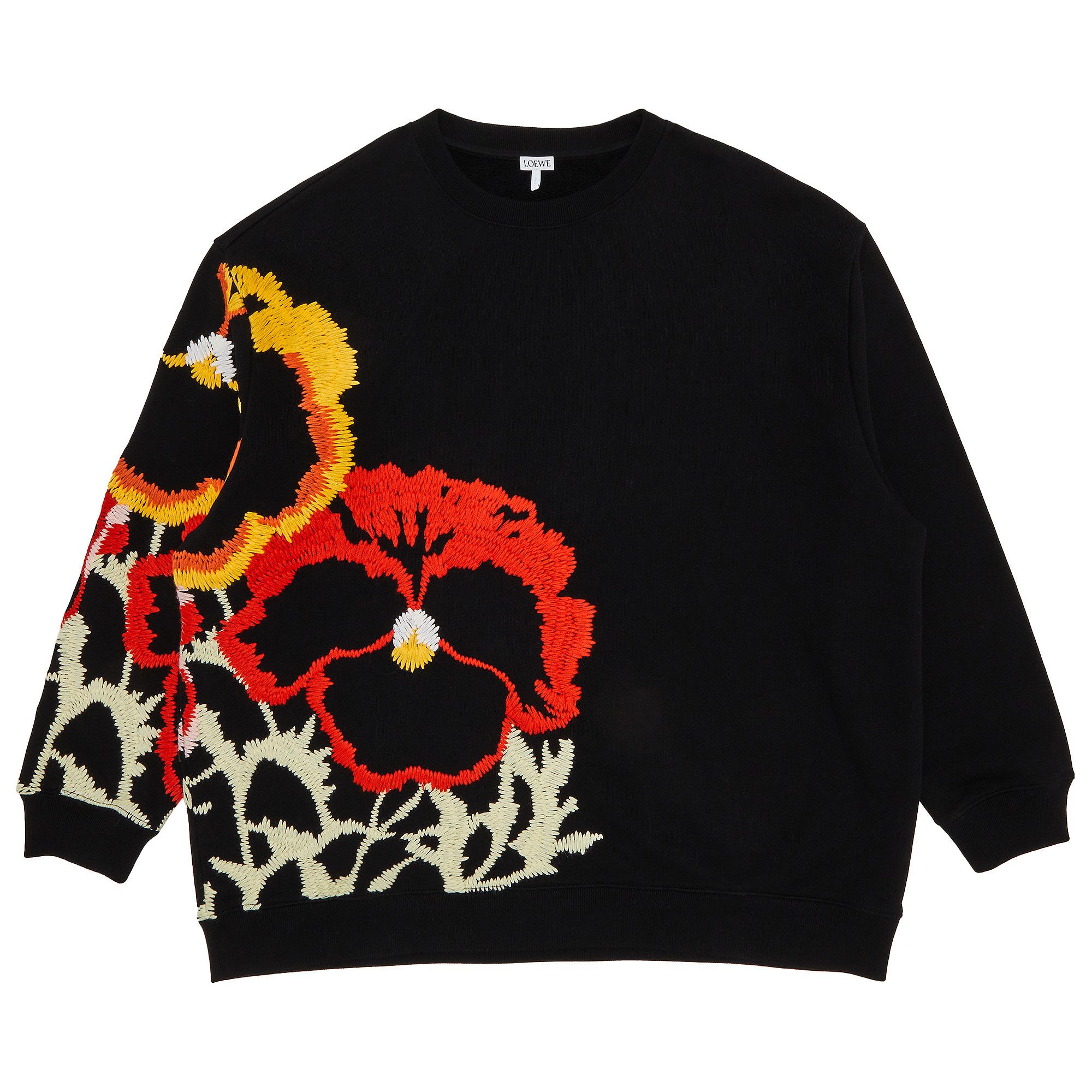 Buy Pre-Owned Loewe Pansies Embroidered Crewneck Sweater 'Black