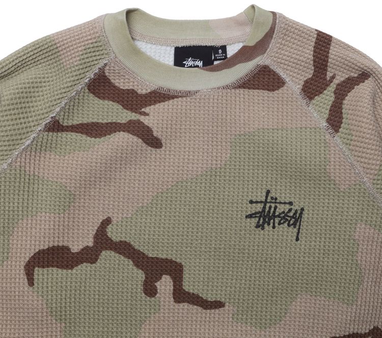Stussy Raglan Thermal Long Sleeve Crew Sand