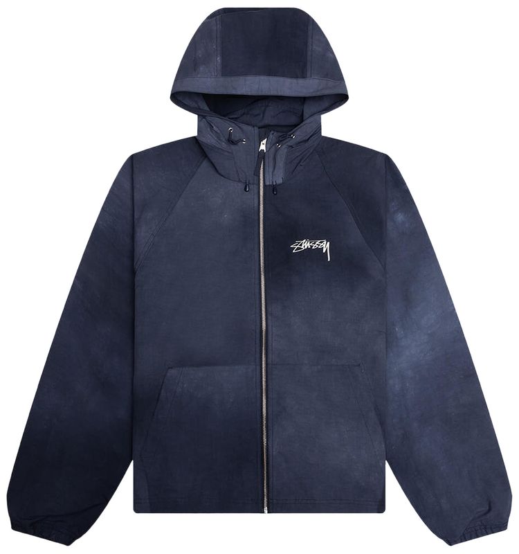 Stussy Beach Shell Wave Dye Zip Hoodie Navy