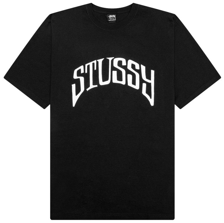 Stussy Arched Pigment Dyed T Shirt Black