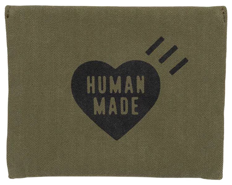 Human Made Passport Case Olive Drab