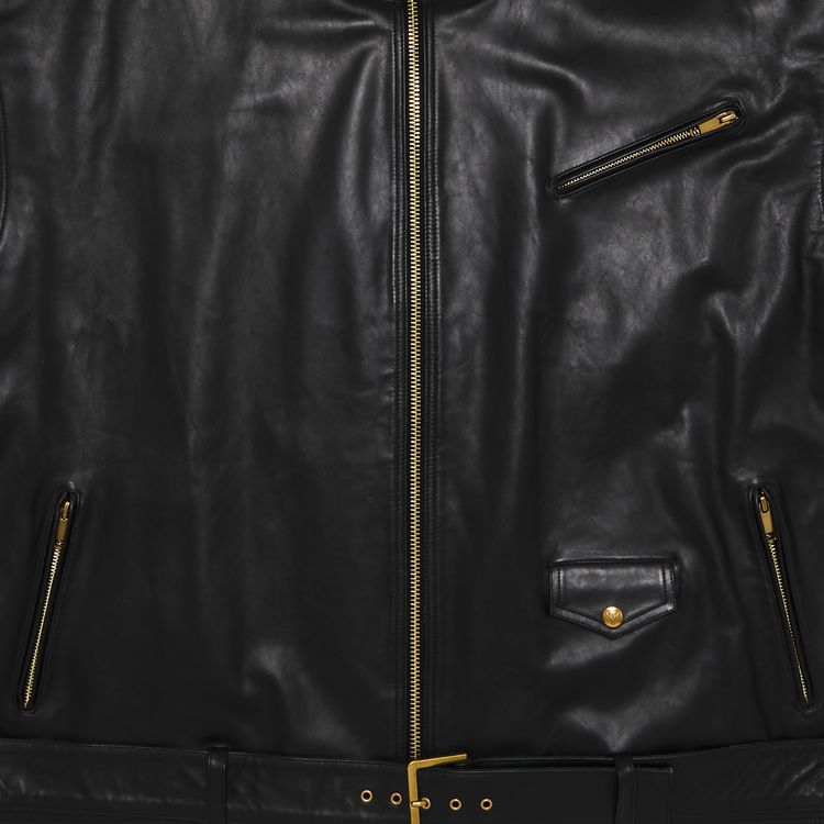 Willy Chavarria Belted Leather Vest Black