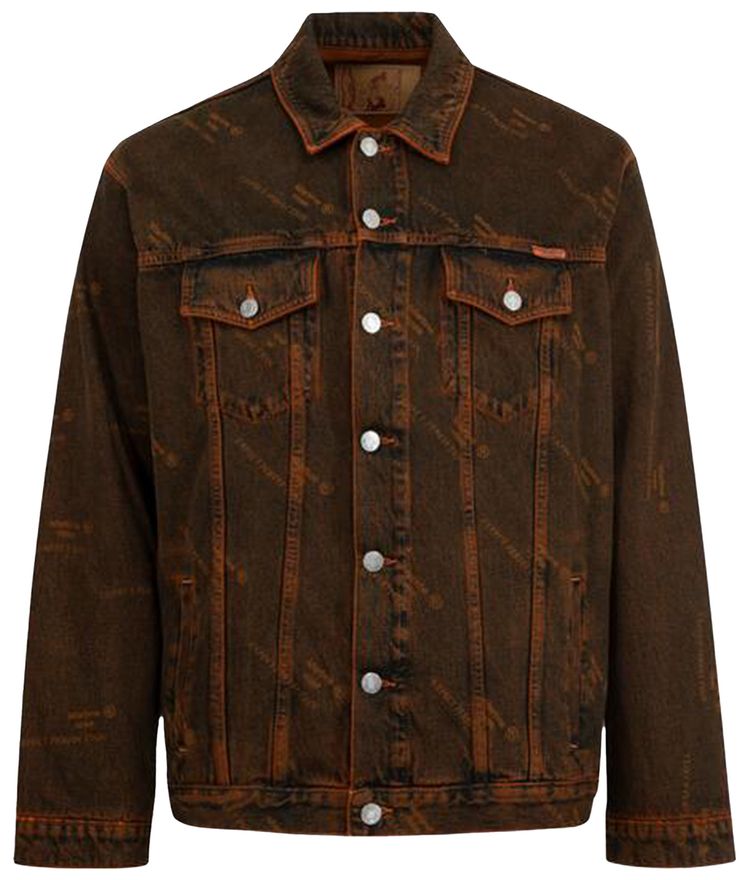 Martine Rose Oversized Denim Jacket Orange Laser