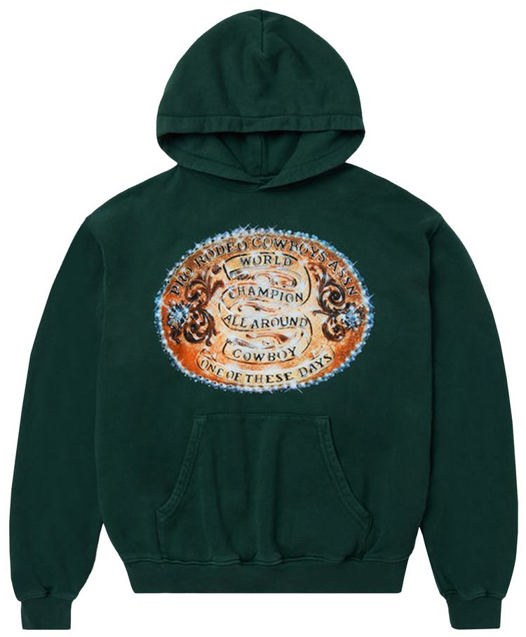 One Of These Days Wold Champions Hoodie Washed Forest Green