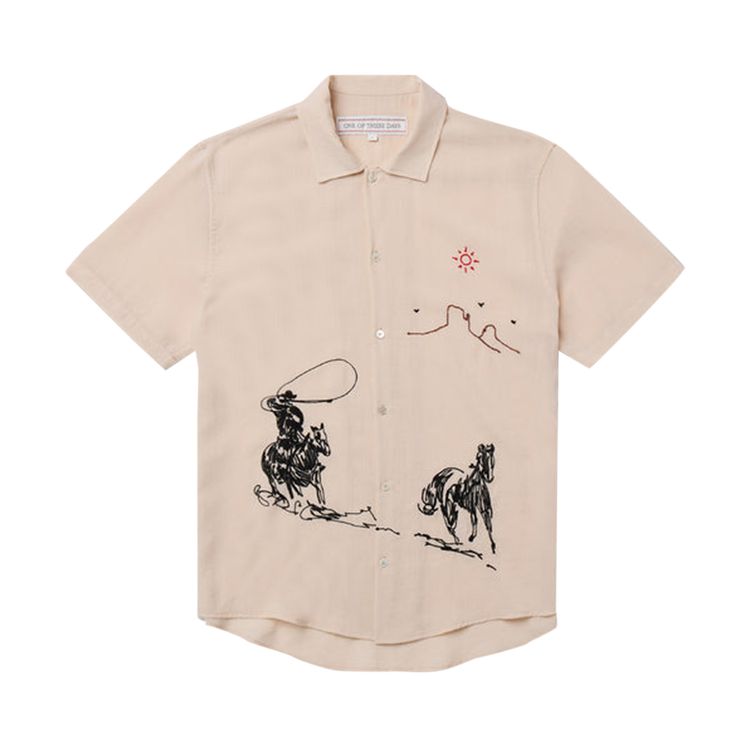 One Of These Days Into The Distance Camp Shirt Ivory