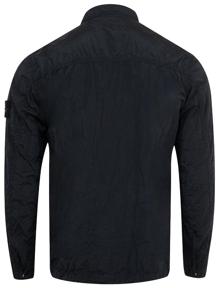 Stone Island Logo Patch Overshirt Navy
