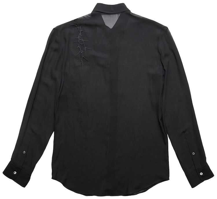 Ann Demeulemeester Korneel Standard Fit Shirt With Thorns Embroidery Black