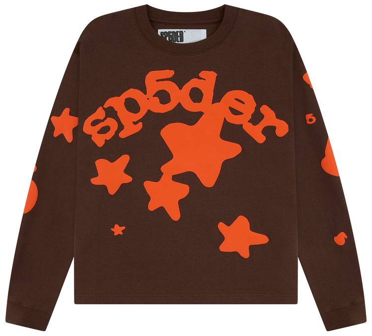 Sp5der Beluga Long Sleeve Hw Tee Brown